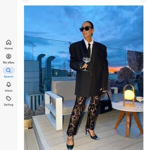 Zara Black Lace Patterned Pants